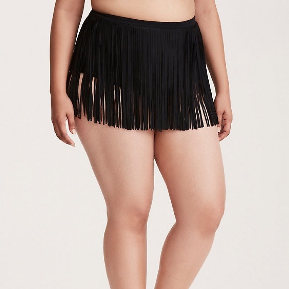 fringe swim skirt